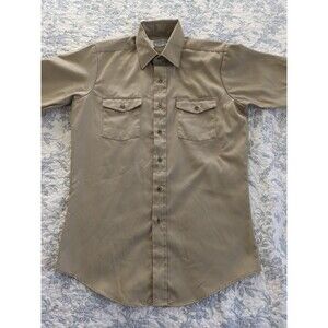 American Legend Workwear Tan Men's M Short Sleeve Button Up Uniform Shirt Casual